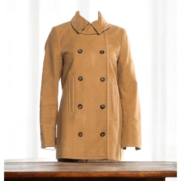 Stella McCartney Jackets & Blazers - Stella McCartney Pea Coat Womens Small Camel Tan Pocket Jacket IT 40 4